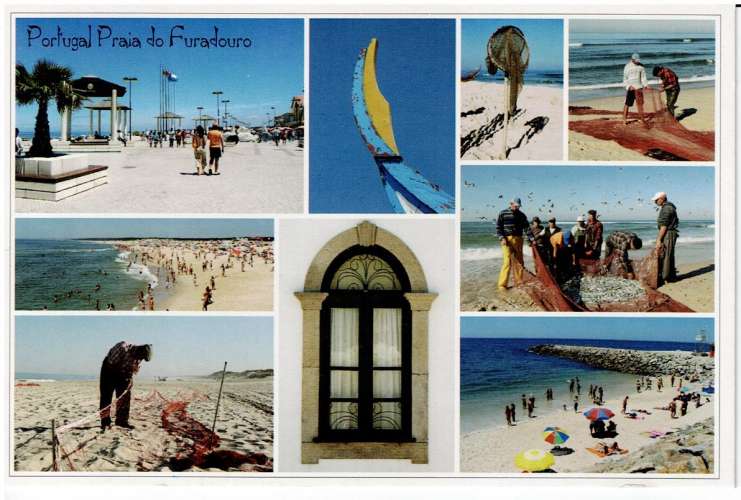 PORTUGAL - CPM PLAGE DO FURADOURO AVEIRO - 9 VUES .     