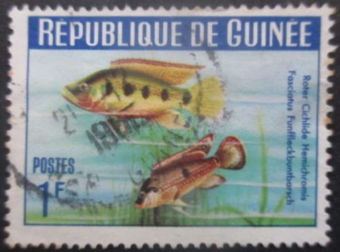 REPUBLIQUE DE GUINEE N°180 Poissons oblitéré
