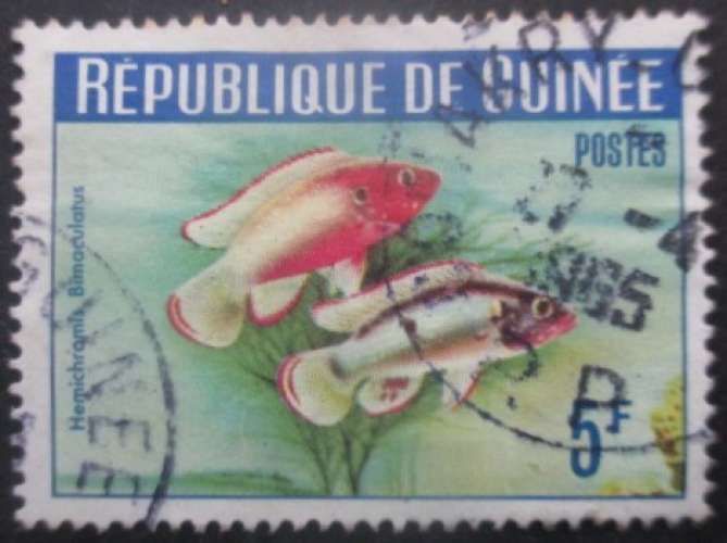 REPUBLIQUE DE GUINEE N°183 Poissons oblitéré