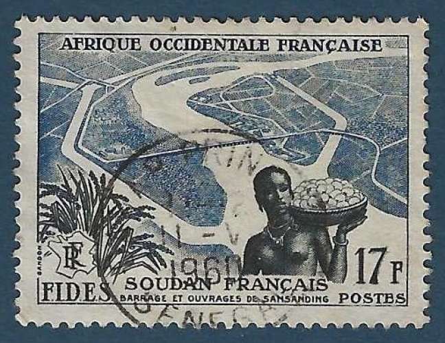 Afrique occidentale française N°59 FIDES - Barrage de Sansanding oblitéré