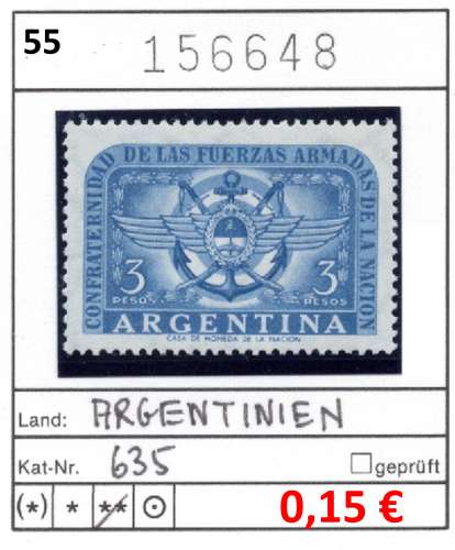 Argentine 1955 - Michel 635 - ** neuf mnh