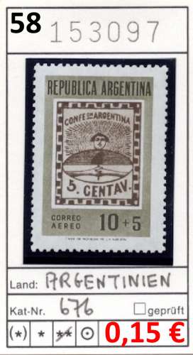 Argentine 1958 - Michel 676 - ** neuf mnh
