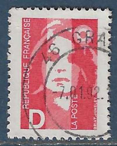 N°2712 Marianne de Briat D rouge oblitéré