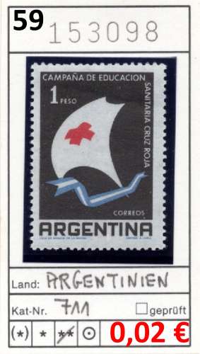 Argentine 1959 - Michel 711 - ** neuf mnh
