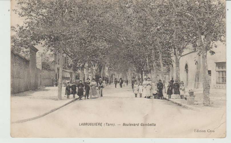 CPA LABRUGUIERE (81) BOULEVARD GAMBETTA - BELLE ANIMATION