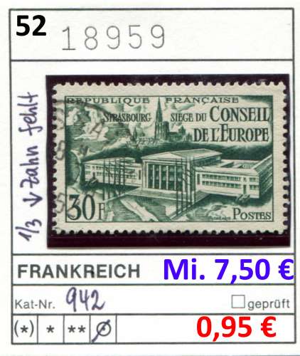 France 1952 - Michel 942 - Yvert  - oo oblit