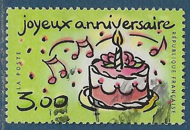 N°3242 Joyeux anniversaire oblitéré