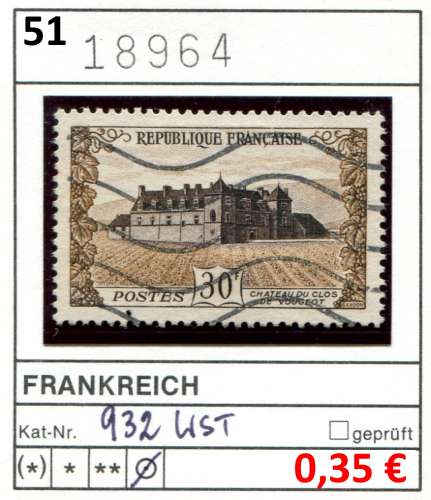 France 1951 - Michel 932 - Yvert  - oo oblit