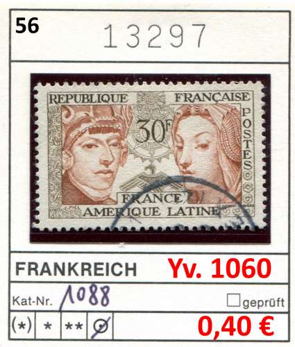 France 1956 - Michel 1088 - Yvert 1060 - oo oblit