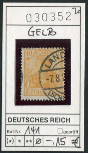 Empire allemand 1920 - Michel 141 -  oo oblit. - jaune