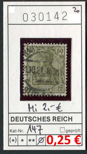Empire allemand 1920 - Michel 147 -  oo oblit. - 