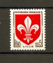France 1230 1960 1/4 de cote ecusson de Lille neuf ** TB MNH sin charnela cote 5 