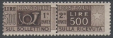 Italie 1946 - Colis postaux 500 L. (filigrane roue ailée) à moins du 10 % de la cote !!!