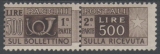 Italie 1946 - Colis postaux 500 L. (filigrane roue ailée) à moins du 10 % de la cote !!!