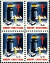 USA 1941 Vignettes Campagne anti-tuberculeuse : phare stylisé en bloc de quatre