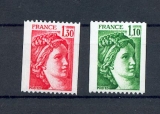 France 2062 2063 1979 1/4 de cote Sabine roulettes neuf ** TB MNH sin charnela cote 4
