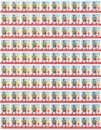 USA 1945 Facteur (feuille complète de 100 vignettes anti-tuberculeuses)