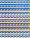 USA 1944 Facteur (feuille complète de 100 vignettes anti-tuberculeuses)