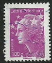 miniature France 2011 - Marianne de Beaujard - Lettre prioritaire 100 gr - 4570 oblitéré .