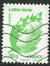 miniature France 2011 - Marianne de Beaujard - Lettre verte 50 gr - 4594 oblitéré .