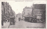 CPA BOULOGNE-SUR-MER (62) LA GRANDE RUE - BELLE ANIMATION - ATTELAGE - TRAMWAY (CHOCOLAT LOMBART)