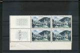 France  976 Lourdes bloc de 4 coin daté 24 05 54 neuf ** TB charnière en marge   cote 2.85 