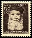 France 601 1/4 de cote gounod 1944 neuf ** TB MNH SIN CHARNELA cote 1.25