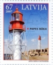Lettonie 2007 Phare de Pape et carte en fond