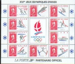 FRANCE bloc feuillet BF  14 sports d'hiver JO Albertville neuf ** TB MNH, sin charnela  faciale 4.12