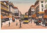 CPA MARSEILLE (13) LA CANNEBIERE - ANIMEE - TRAMWAY PREMIER PLAN (PUB MILKA SUCHARD)