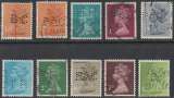 GB LOT 10 TIMBRES PERFORES TYPE MACHIN Obl