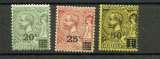 Monaco  51 53  Prince Albert surchargés 1922 neuf ** TB MNH cote 22