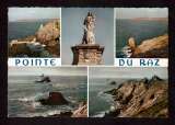 miniature France Cpm La pointe du Raz  statue Notre Dame des naufragés - le moine couché - le menhir