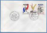  FDC Triptyque 40é Anniv. de la Victoire 1985 Paris Paix Liberté