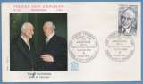 France FDC Robert Schuman 1975 Paris & Scy Chazelles Père de l'Europe