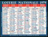 160 - Calendrier de poche - 1979 - Loterie Nationale - 2 scans 
