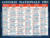 miniature 164 - Calendrier de poche - 1983 - Loterie Nationale - 2 scans