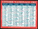 miniature 165 - Calendrier de poche - 1982 - Loterie Nationale - 2 scans 