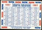 miniature 168 - Calendrier de poche - 1987 - Loterie Nationale - 2 scans 