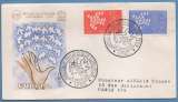 France FDC GF Europa Jumelage La Louvière Lens 1961 voyagée Colombe Paix