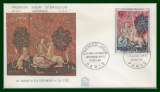 France FDC La dame à la licorne Paris 1964  ( cote 8 € ) tapisserie