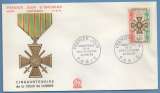 France FDC 50 ans Croix de Guerre 1914-1918 Paris 1965 médaille militaire