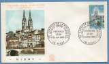 France FDC Niort 1966 env. vernissée pont bridge brücke