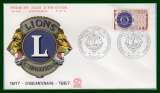 France FDC Lions int. Paris 1967 env. vernissée