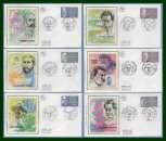 France FDC silk soie PC 1987 N° 2454 /9 médecins (cote 18€)