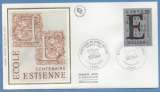 France FDC silk soie Ecole Estienne Paris 1989 N° 2563