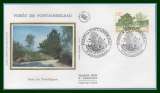 France FDC silk soie Forêt de Fontainebleau 1989 N° 2586