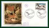 France FDC silk soie N° 1755 Cigognes d' Alsace Strasbourg 1973 