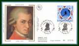 France FDC silk soie N° 2695 Mozart 1991 compositeur musique music
