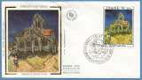 FDC silk soie Van Gogh 1979 N° 2054 peintre (cote 11 €, env. froissée en H, voir)